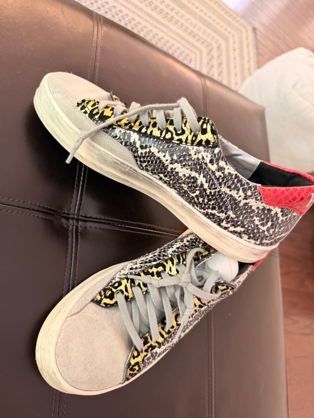 P448 John Snake-Print Low Top Lace-Up Sneakers Womens Size EU38 US7.5 - Picture 7 of 9